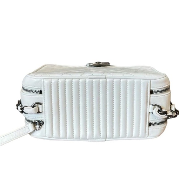 Chanel Leather Small Coco Boy White Crossbody Quilted Camera Bag - Picture 8 of 9